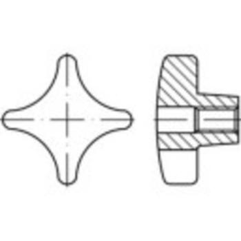 Krížová ovládacia matica TOOLCRAFT N/A, Dĺžka 6 mm, Liatina, 10 ks