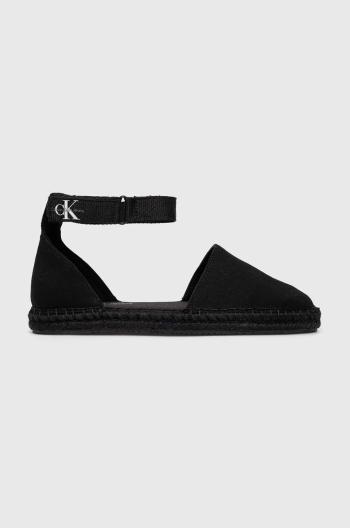 Espadrilky Calvin Klein Jeans ANKLE ESPADRILLE čierna farba, YW0YW01027