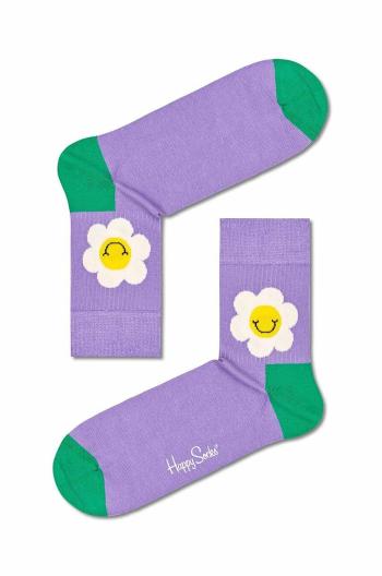 Ponožky Happy Socks Light Purple Smiley Daisy 1/2 fialová farba