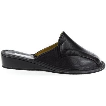 John-C  Papuče Dámske luxusné kožené čierne papuče IVORA  Čierna