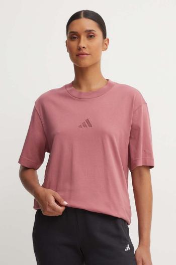 Bavlnené tričko adidas All SZN dámske, ružová farba, IY6786