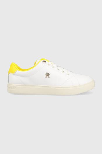 Kožené tenisky Tommy Hilfiger ELEVATED ESSENTIAL COURT SNEAKER biela farba, FW0FW07377