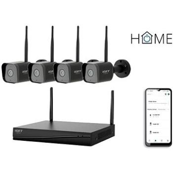 iGET HOME WiFi NVR N4C4, rozlíšenie 2 K+, 3 MPx, WiFi rekordér s vodoodolnými kamerami s obojsmerným