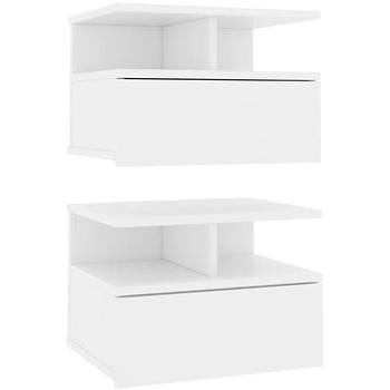 Nástenné nočné stolíky 2 ks biele 40 × 31 × 27 cm drevotrieska (800406)