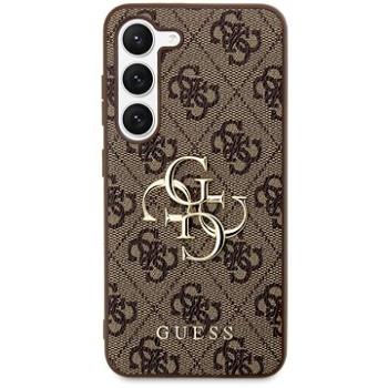 Guess PU 4G Metal Logo Zadný Kryt na Samsung Galaxy S23 Brown (GUHCS23S4GMGBR)