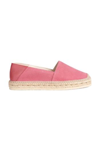 Kožené espadrilky Geox D LAMPEDUSA ružová farba, D35V0A 02285 C8335