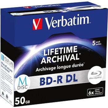 VERBATIM M-DISC BD-R DL 50GB, 6x, jewel case 5 ks (43846)