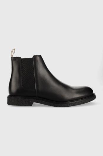 Členkové topánky BOSS Tunley pánske, čierna farba
