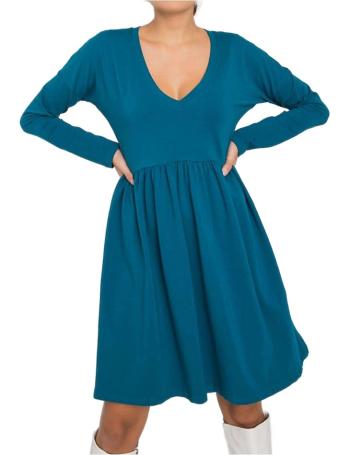 Modré dámske šaty s dlhými rukávmi vel. L