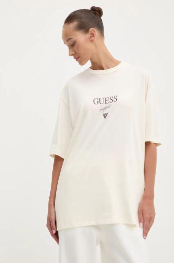 Bavlnené tričko Guess Originals béžová farba, s potlačou, M4BI15 K8FQ4