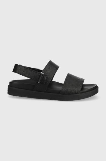 Kožené sandále Calvin Klein pánske, čierna farba