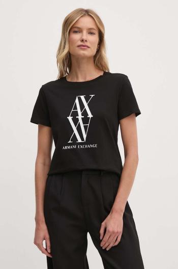 Bavlnené tričko Armani Exchange dámske, čierna farba, 6DYT04 YJG3Z