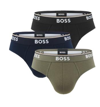 BOSS - slipy 3PACK cotton stretch power design black & army green - limitovaná fashion edícia (HUGO BOSS)-M (83-89 cm)