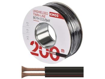 EMOS Dvojlinka nestíněná 2x0,15mm černo/rudá, 200m 2308201550
