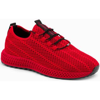 Ombre  Nízka obuv do mesta Pánske sieťované tenisky - červené V2 OM-FOKS-0117  viacfarebny