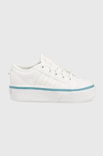 Detské tenisky adidas Originals NIZZA PLATFORM C biela farba