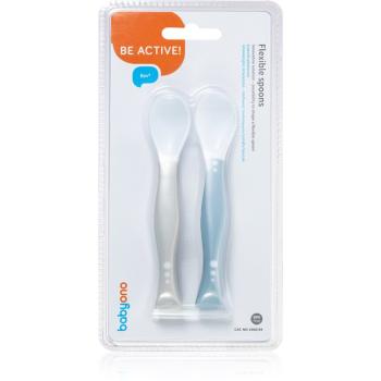 BabyOno Be Active Flexible Spoons lyžička Grey/Blue 2 ks