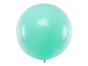 PartyDeco Guľatý latexový Jumbo balón 1m mentolový