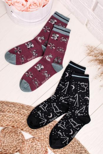 Viacfarebné vzorované ponožky Astrology Socks - dvojbalenie