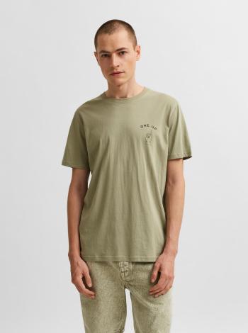 Svetlozelené tričko s potlačou Selected Homme Carter