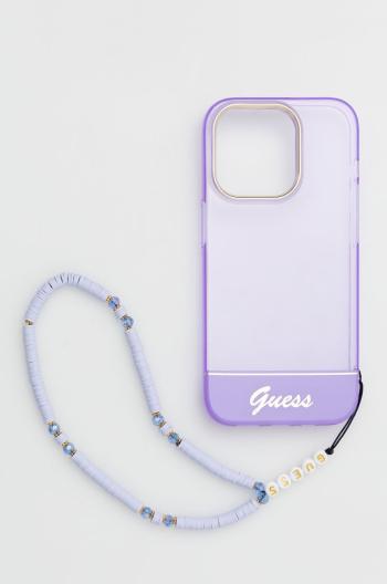 Puzdro na mobil Guess Iphone 14 Pro 6,1" fialová farba