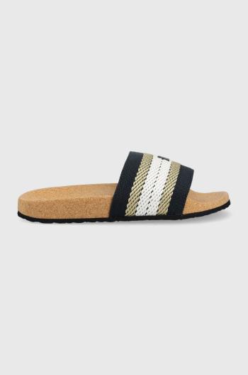 Šľapky Tommy Hilfiger TOMMY FRESH WEBBING SLIDE dámske, tmavomodrá farba, FW0FW06983