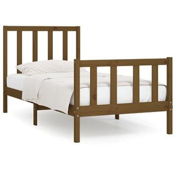 Rám postele medovo hnedý masívne drevo 90 × 200 cm, 3106821