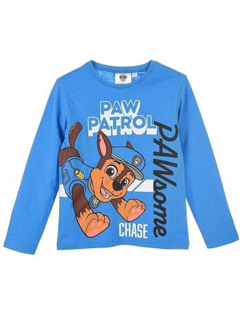 Modré chlapčenské tričko paw patrol - chase s dlhým rukávom vel. 116