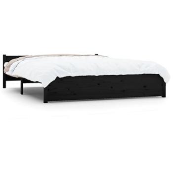 Rám postele čierny masívne drevo 140 × 190 cm, 815028