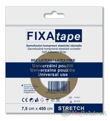 FIXAtape samofixačné  elastické ovínadlo STRETCH kompresné, bez latexu (7,5cmx450cm) 1ks