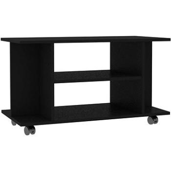 TV stolík s kolieskami čierny 80 x 40 x 40 cm drevotrieska (800190)