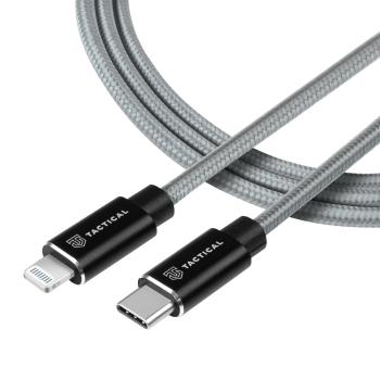 Tactical Aramid extra pevný kábel USB-C/Lighting MFI - 1m - Sivá KP31195