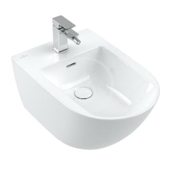 VILLEROY & BOCH - Subway 3.0 Závesný bidet, 560x375 mm, s prepadom, otvor na batériu, CeramicPlus, alpská biela 447000R1