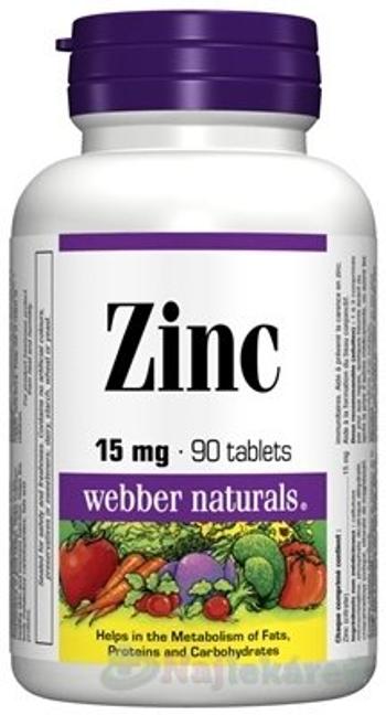 Webber Naturals Zinok 15mg 90 tabliet glukonát
