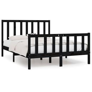 Rám postele čierny masívne drevo 135 × 190 cm Double, 3105204