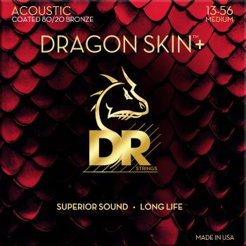 DR Strings Dragon Skin+ Coated 80/20 Medium 13-56 Struny pre akustickú gitaru