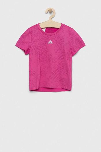 Detské tričko adidas G RUN TEE fialová farba