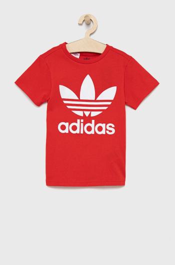 Detské tričko adidas Originals HC1970 červená farba, s potlačou