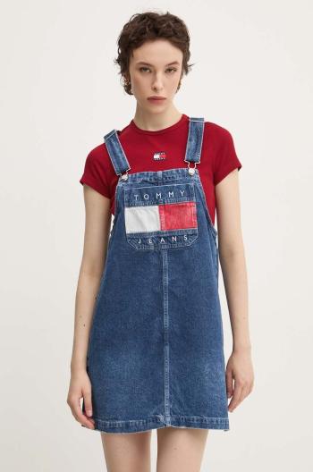 Rifľové šaty Tommy Jeans mini, áčkový strih, DW0DW18956