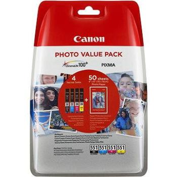 Canon CLI-551 multipack + fotopapier PP-201 (6508B005)