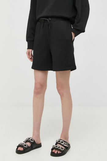 Bavlnené šortky Patrizia Pepe dámske, čierna farba, jednofarebné, vysoký pás