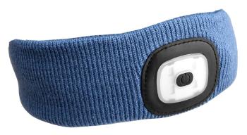 Čelenka s čelovkou 180lm, nabíjecí, USB, univerzální velikost, bavlna/PE, modrá