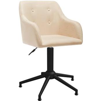 Otočná jedálenská stolička krémová textil, 3089464