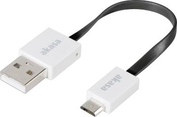 Akasa #####USB-Kabel USB 2.0 #####USB-A Stecker, #####USB-Micro-B Stecker 15.00 cm čierna veľmi flexibilné, pozlátené ko