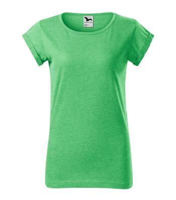 MALFINI Dámske tričko Fusion - Zelený melír | M
