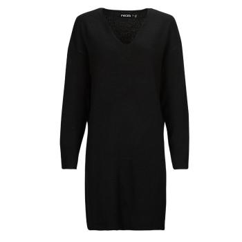 Pieces  PCJULIANA LS V-NECK KNIT DRESS NOOS BC  Krátke šaty Čierna