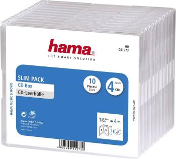 Hama 4-násobný útly obal na CD 4 CD / DVD / Blu-ray polystyrol priehľadná 10 ks (š x v x h) 142 x 124 x 10 mm 00051273