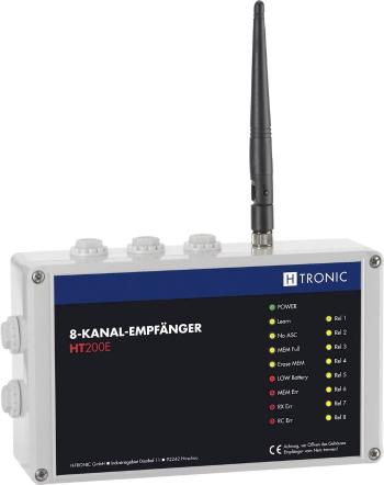 H-Tronic HT200E bezdrôtový prijímač  8-kanálový Frekvencia 868.35 MHz, 869.05 MHz, 869.55 MHz 12 V Max. dosah 200 m