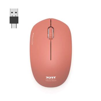 PORT CONNECT WIRELESS COLLECTION, BEZDROTOVA MYS, USB-A A USB-C DONGLE, 2.4GHZ, 1600DPI, TEHLOVA