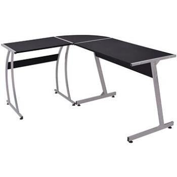 Rohový kancelársky stôl v tvare L čierny